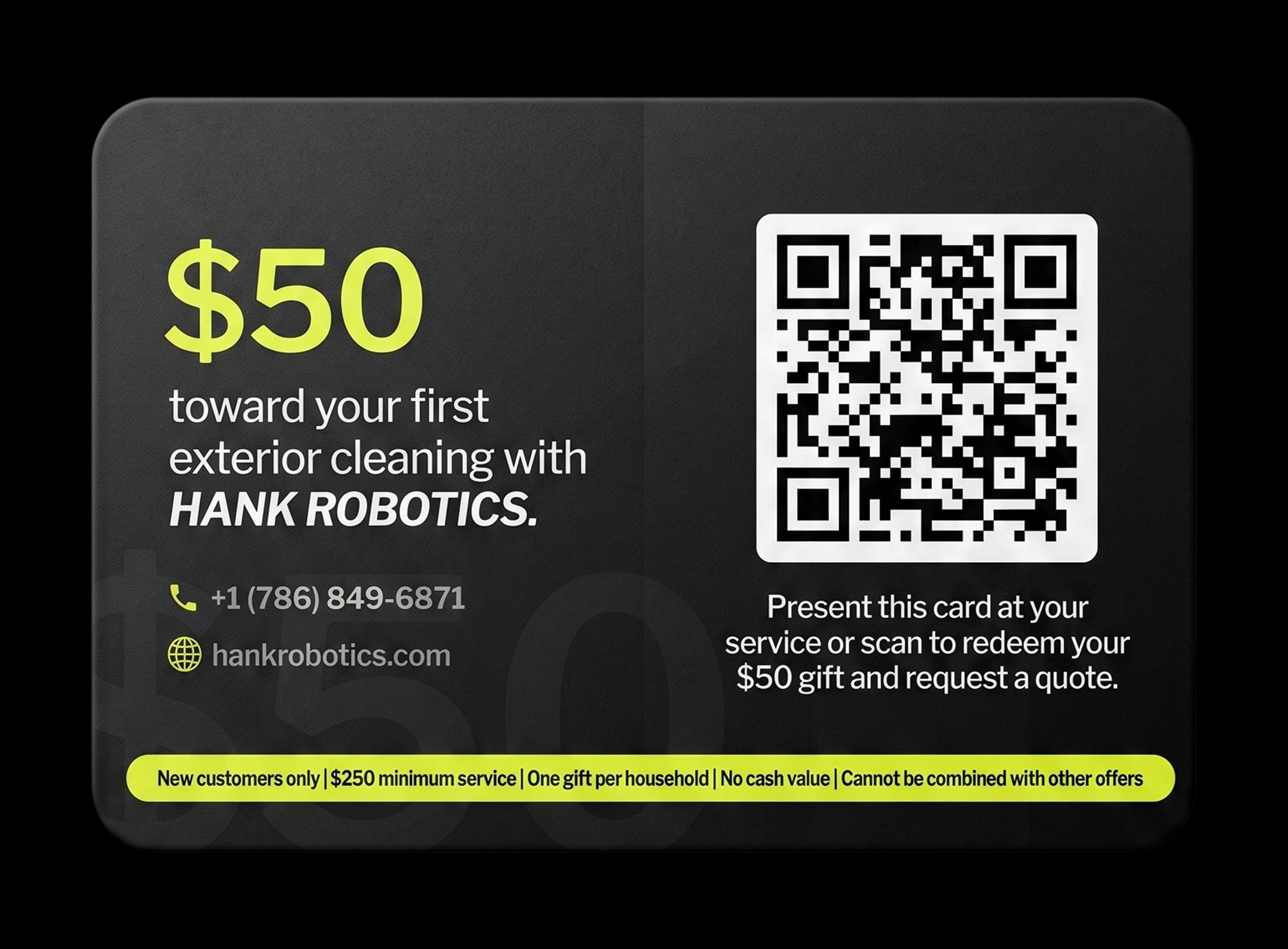 Customer Gift Card back