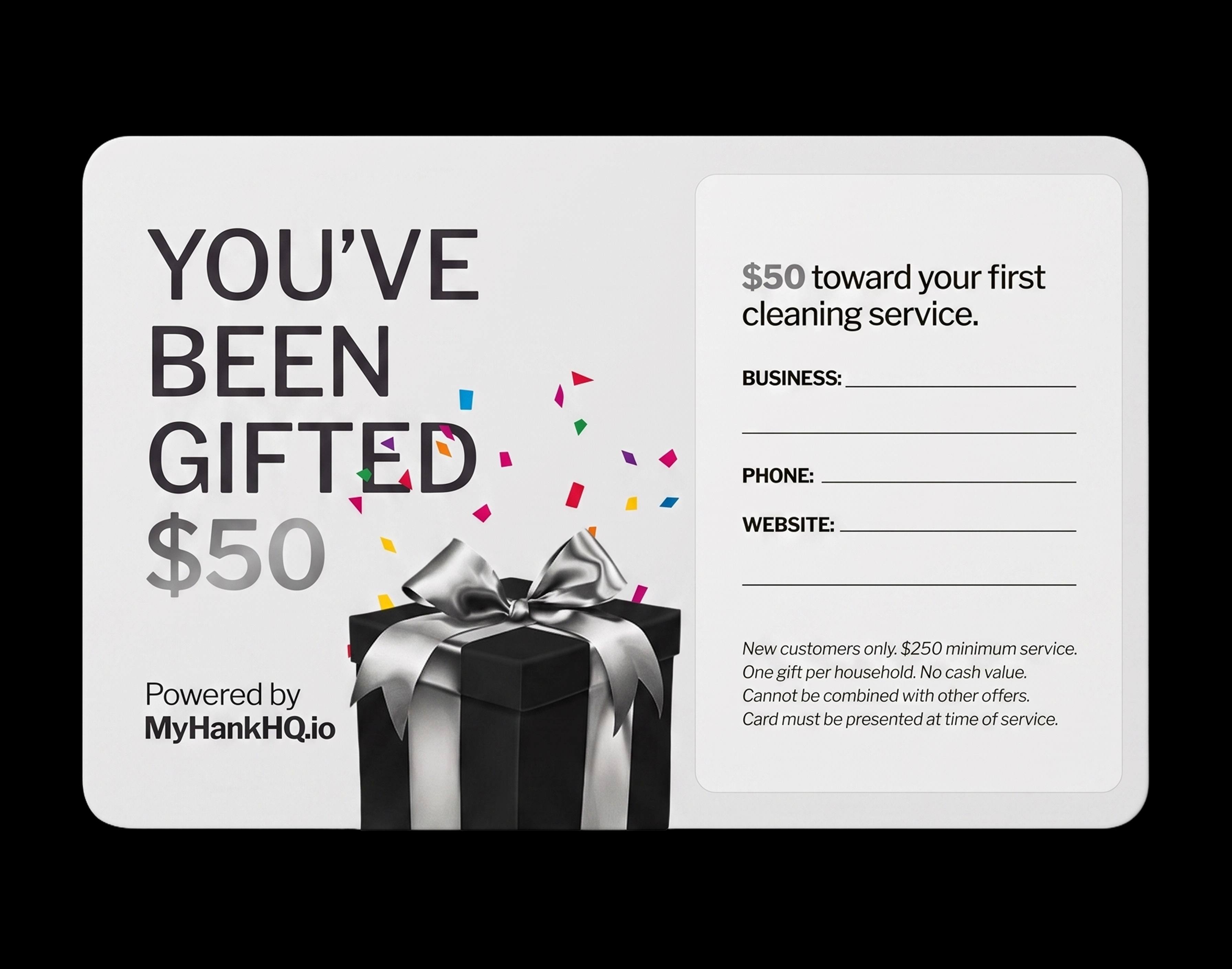 Referral Gift Cards back